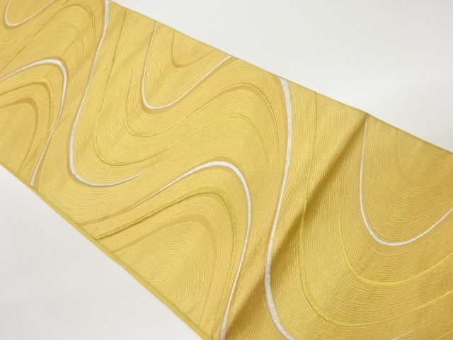 リサイクル　曲線模様織出し袋帯